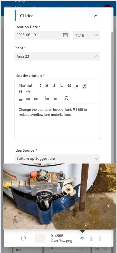 Improvement idea added using the mobile