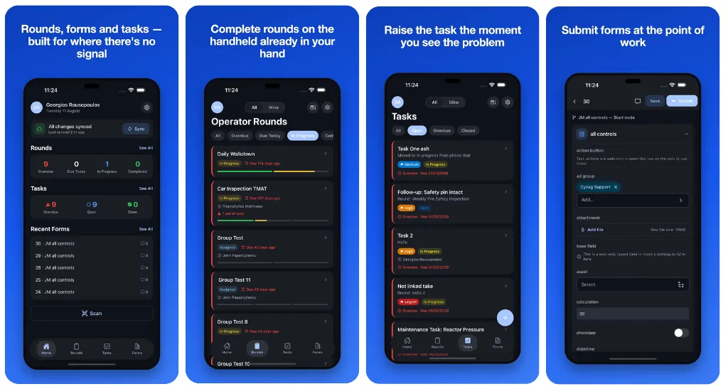 Cyzag Field Overview: offline rounds, tasks and forms for industrial operations