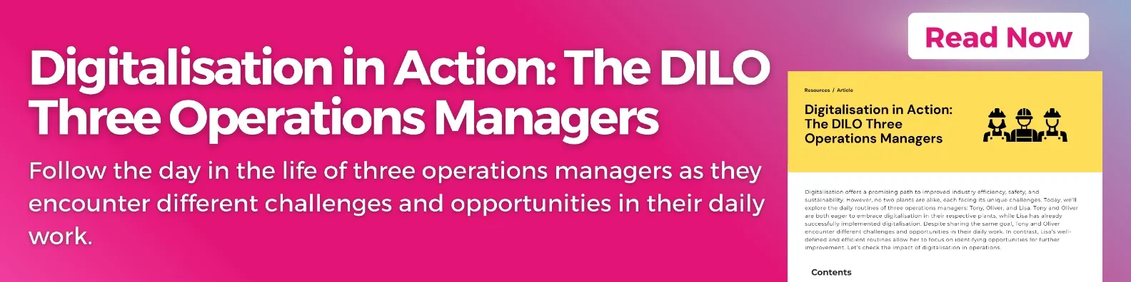 Digitalisation in Action: The DILO Three Operations Managers blog post