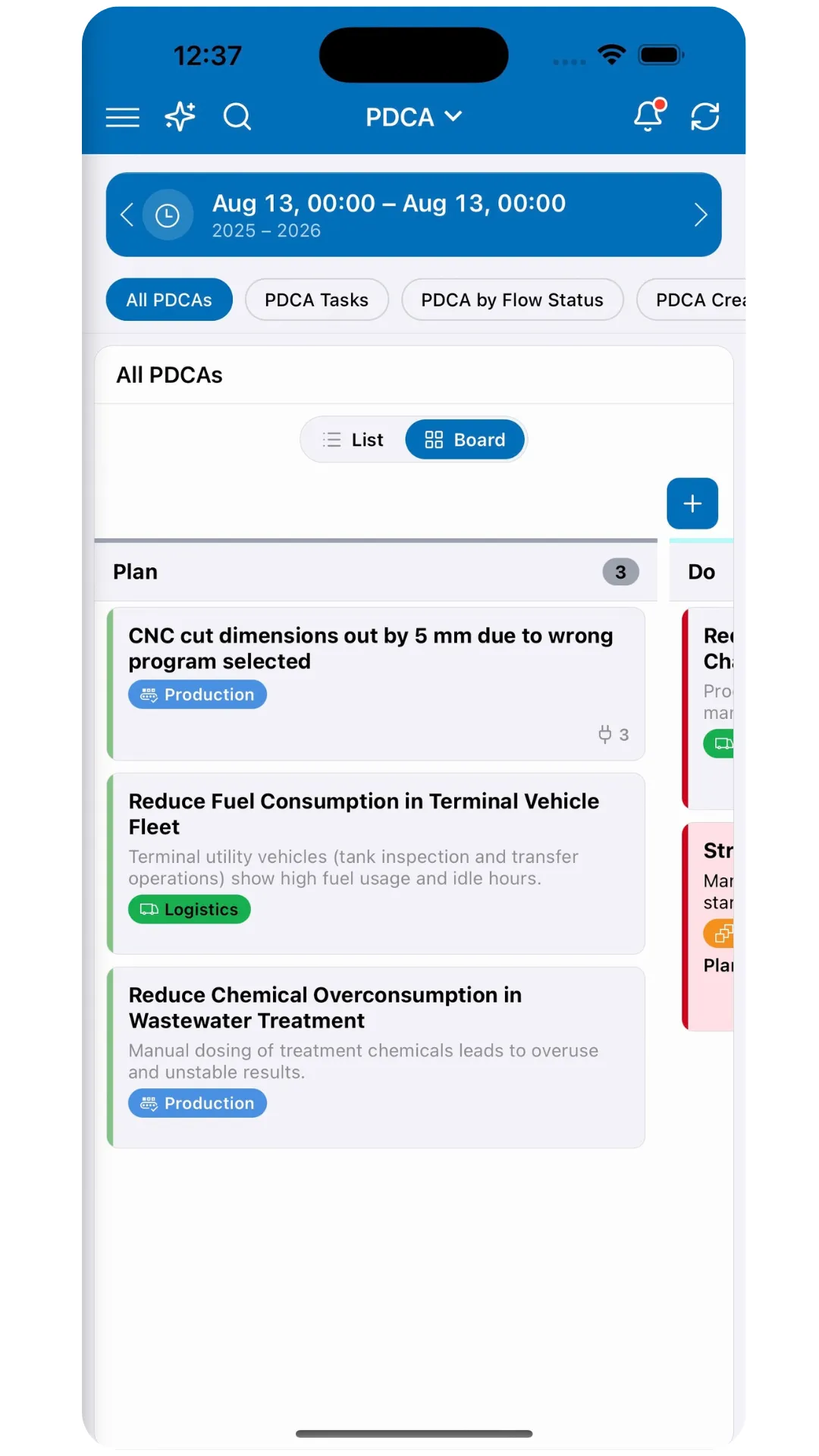 Continuous improvement workflow in Cyzag Mobile