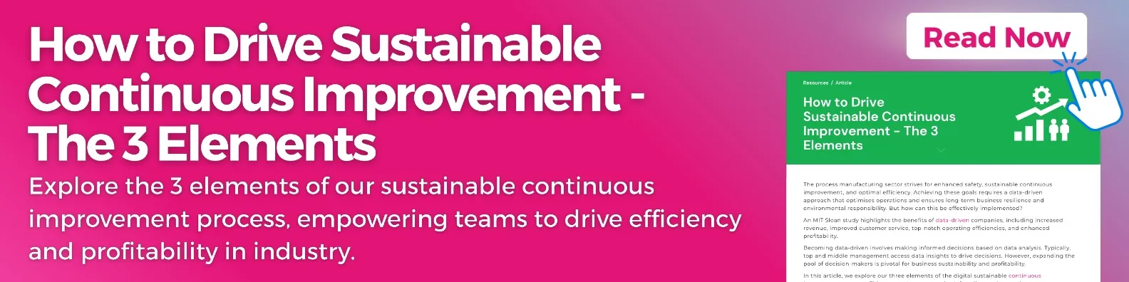 How to Drive Sustainable Continuous Improvement - The 3 Elements blog post