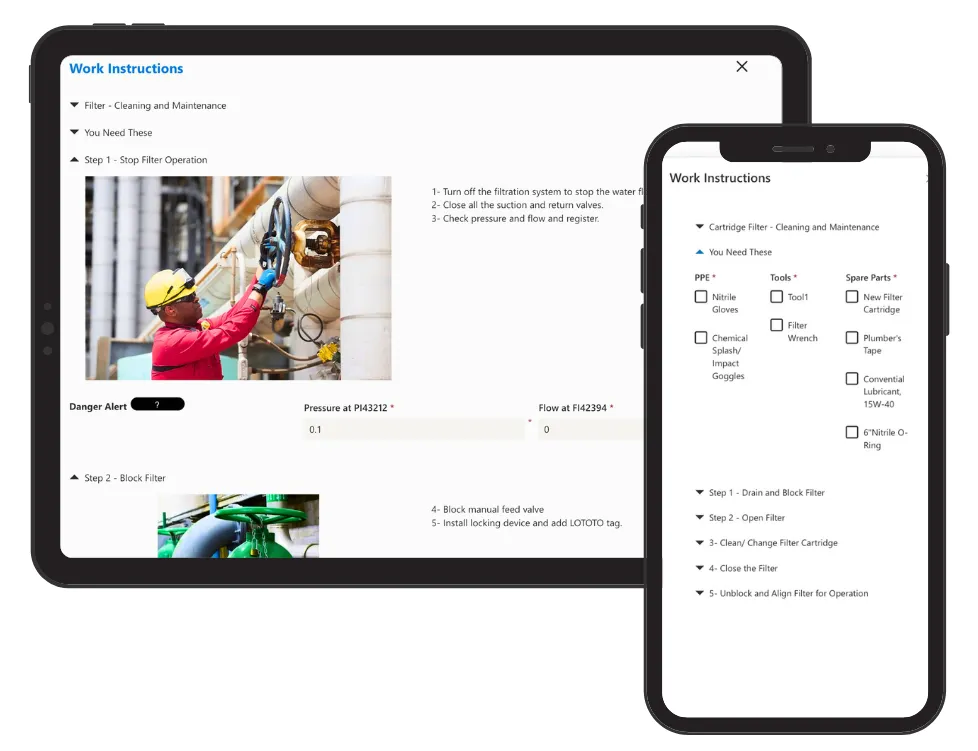 Work Instruction Tablet Mobile2